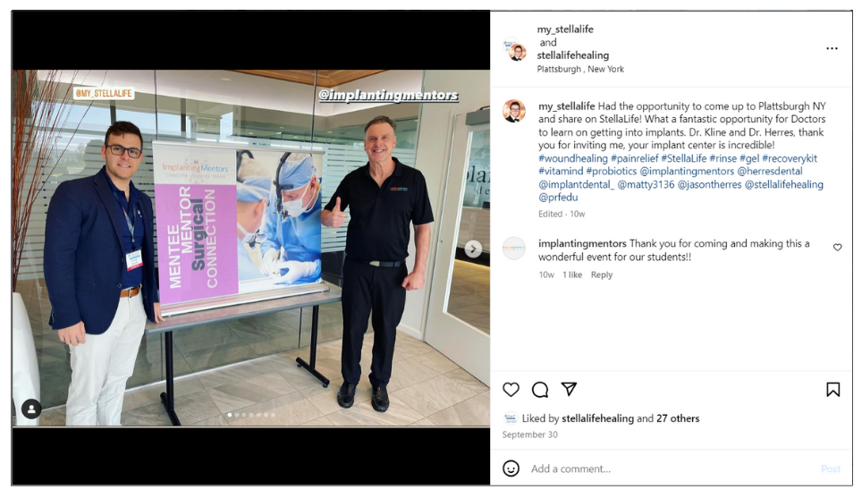 StellaLife collaboration social post
