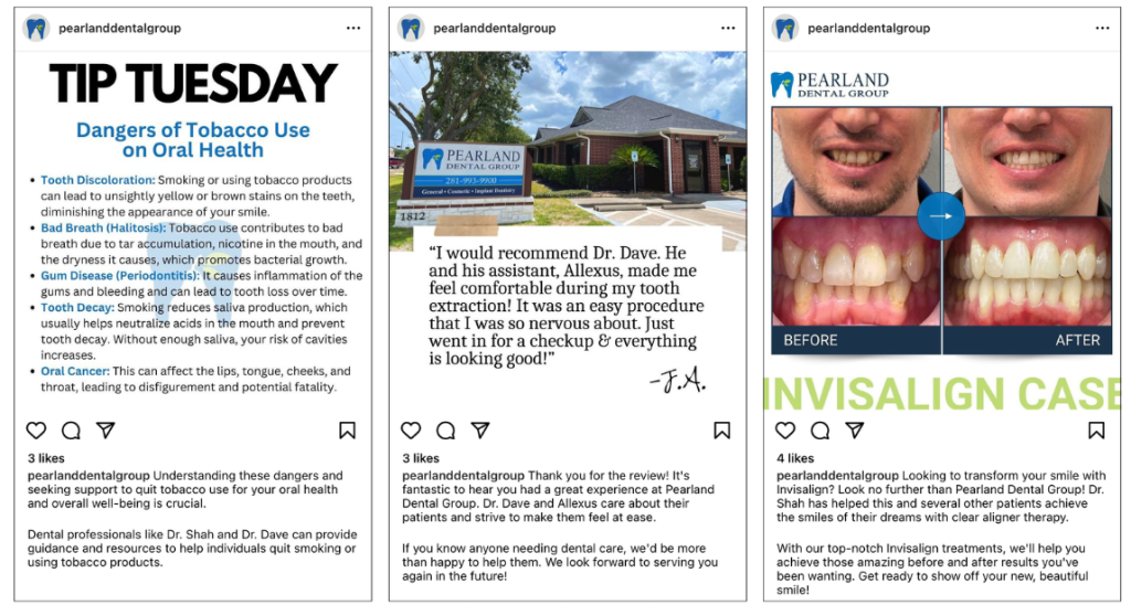 Pearland Dental Social Posts