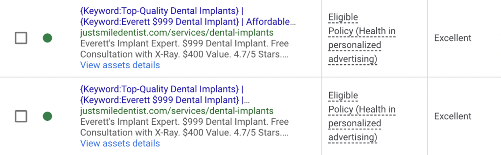 Ad copy for Just Smile