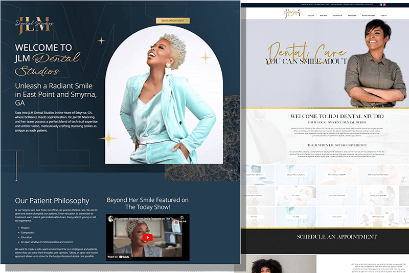 JLM Dental Studio before and after website design